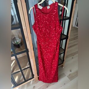 Vintage 90s Lawrence Kazar Silk Sequin Beaded Evening Gown Sleeveless maxi prom